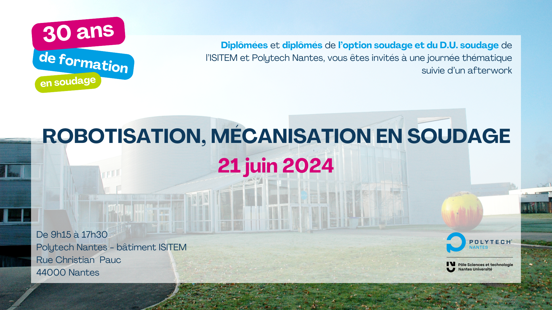 L'option soudage de la formation ingénieur Matériaux Polytech Nantes fête ses 30 ans en 2024